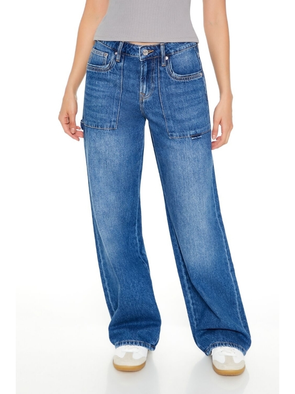 Wide-Leg Blue Denim Jeans for Women